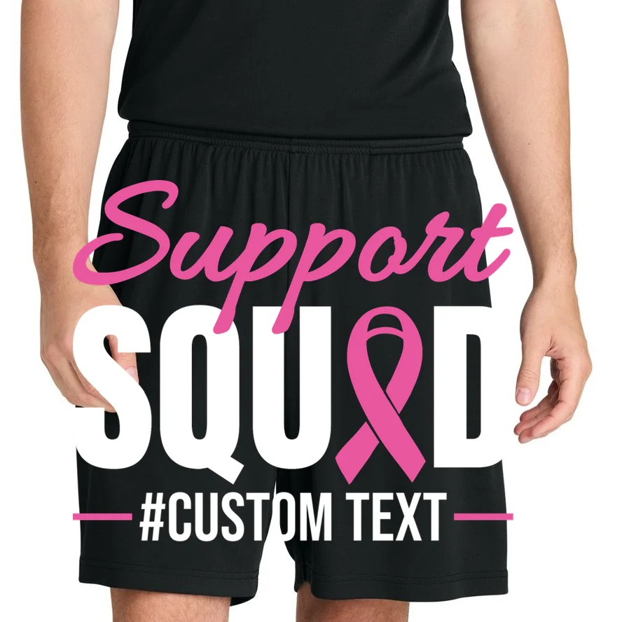 Support Squad Breast Cancer Awareness Personalized Text Men's Shorts - Front 1