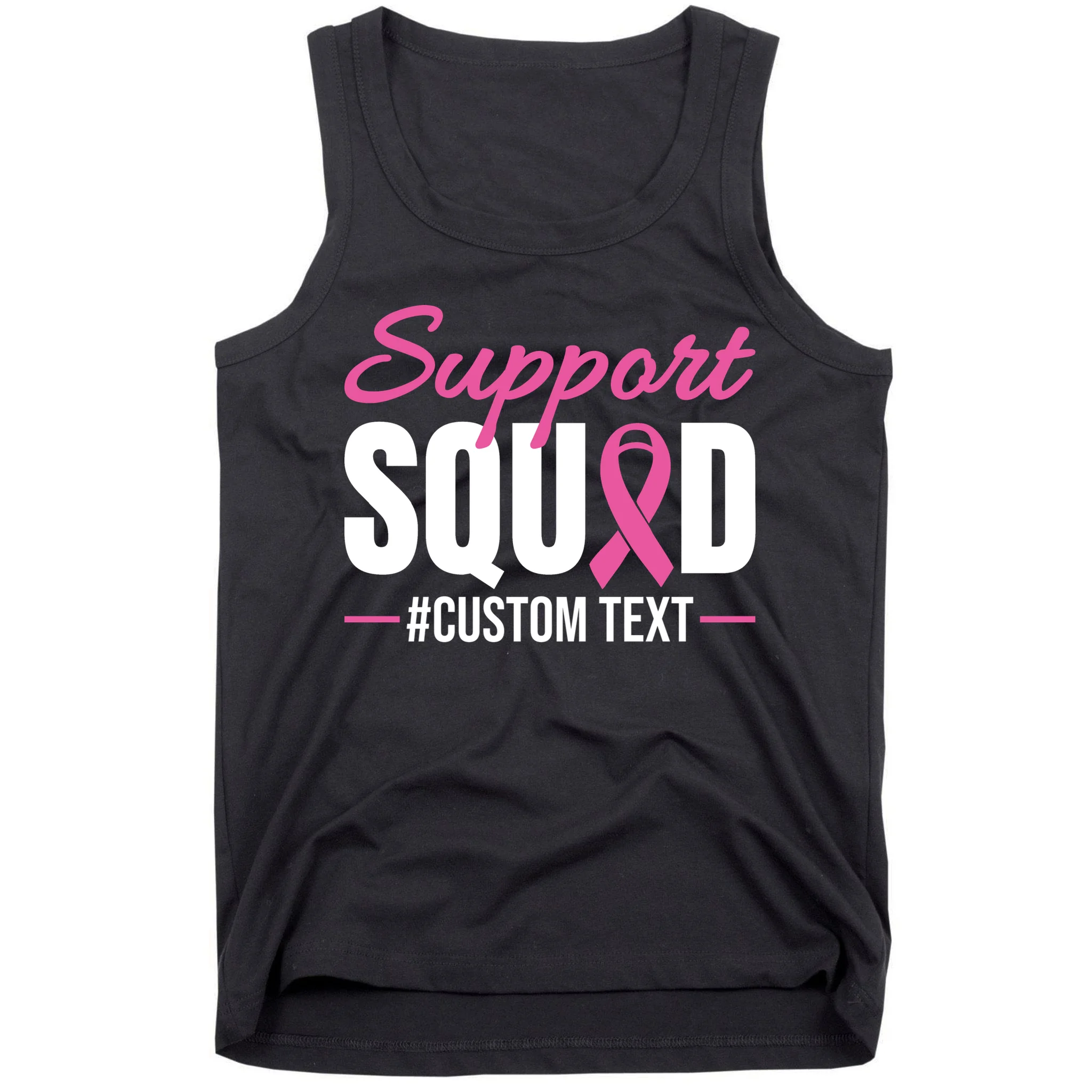 Support Squad Breast Cancer Awareness Personalized Text Men's Tank Top - Front