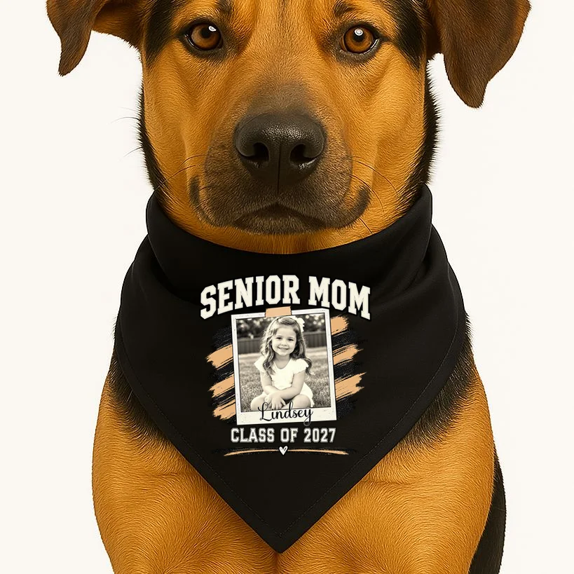 Senior Mom Class Of Personalized Dog Bandana - Front 1