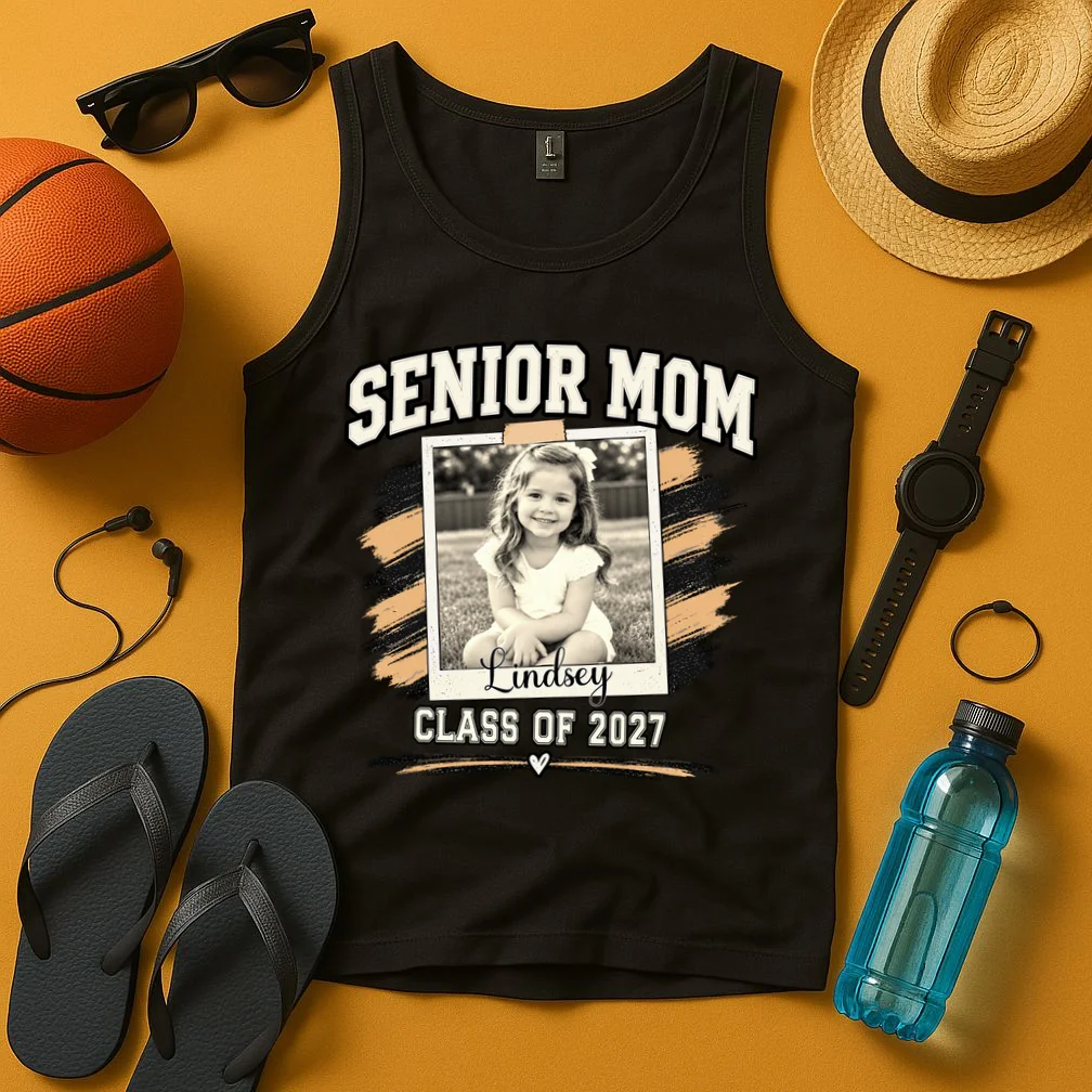 Senior Mom Class Of Personalized Tank Top - Front 3