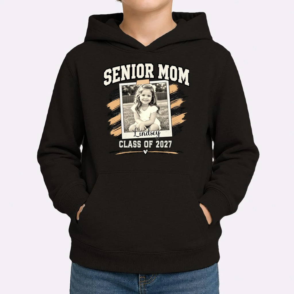 Senior Mom Class Of Personalized Kids Hoodie - Front 1