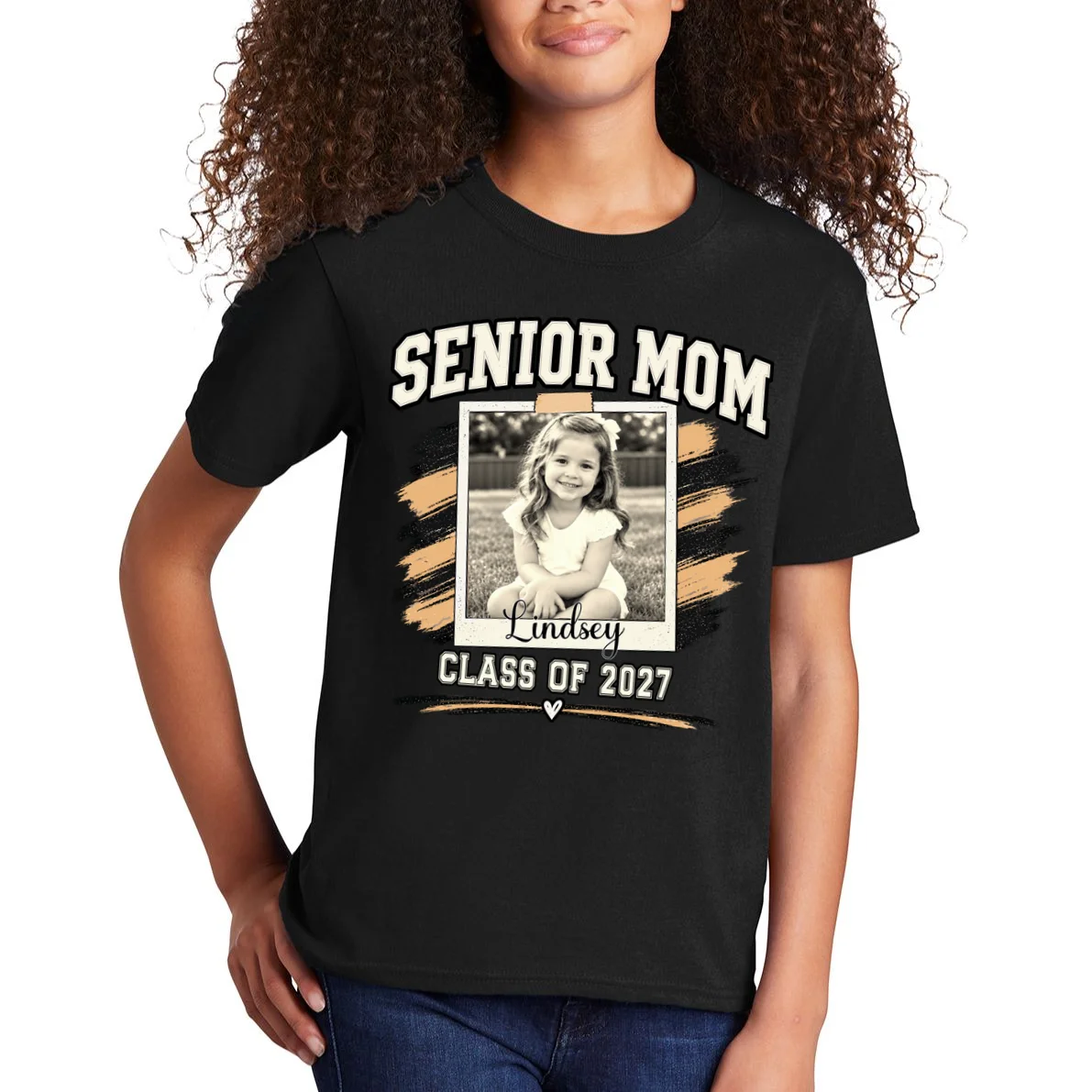 Senior Mom Class Of Personalized Kids T-Shirt - Front 1