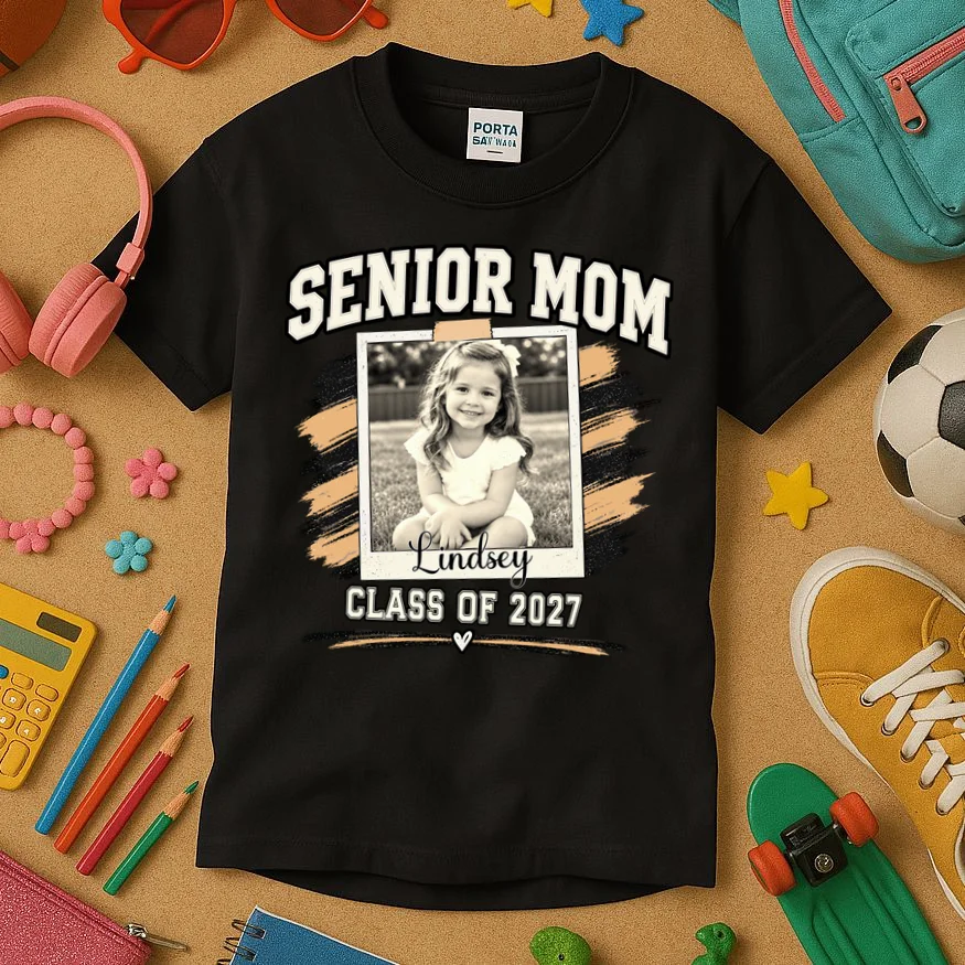 Senior Mom Class Of Personalized Kids T-Shirt - Front 2