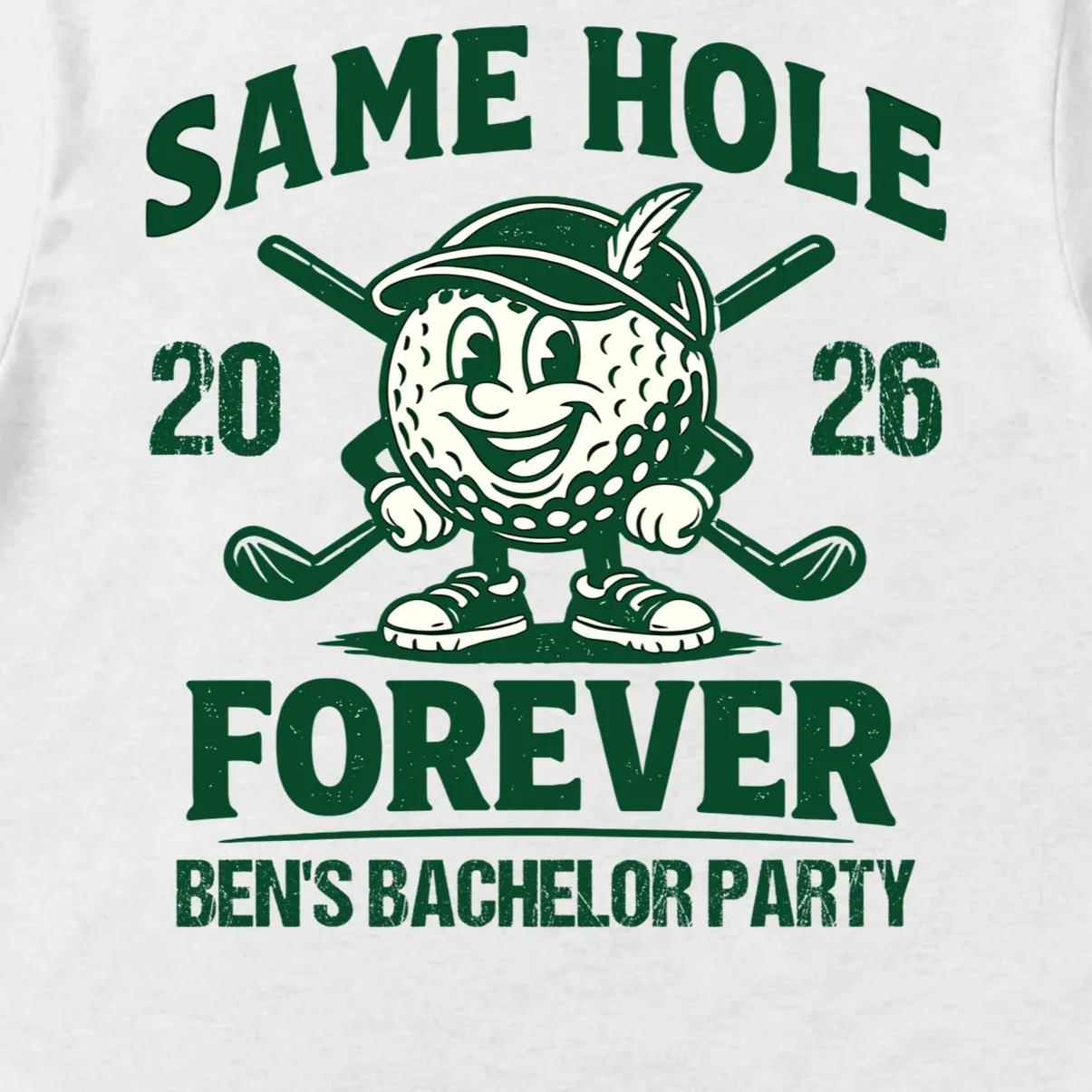 Same Hole Forever Funny Bachelor Golf Men's T-Shirt - Front - Close-up