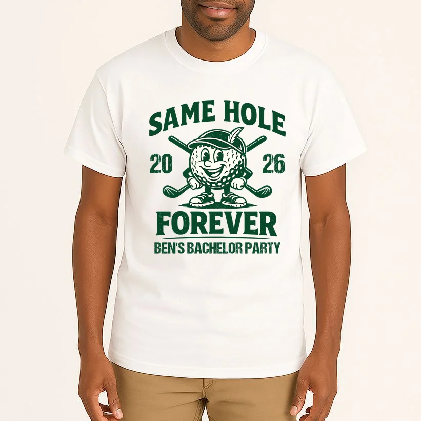 Same Hole Forever Funny Bachelor Golf Tall T-Shirt - Front 1