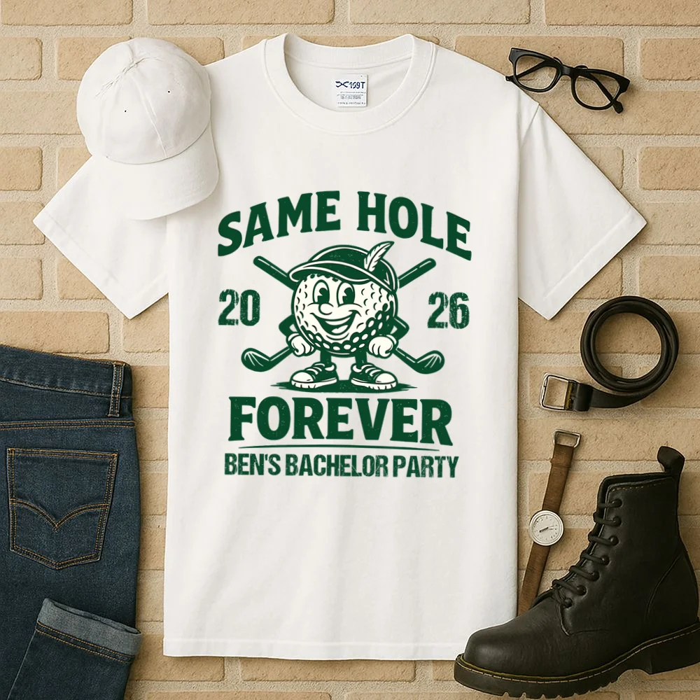 Same Hole Forever Funny Bachelor Golf Tall T-Shirt - Front 2