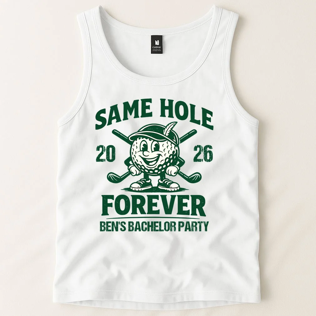 Same Hole Forever Funny Bachelor Golf Tank Top - Front 1
