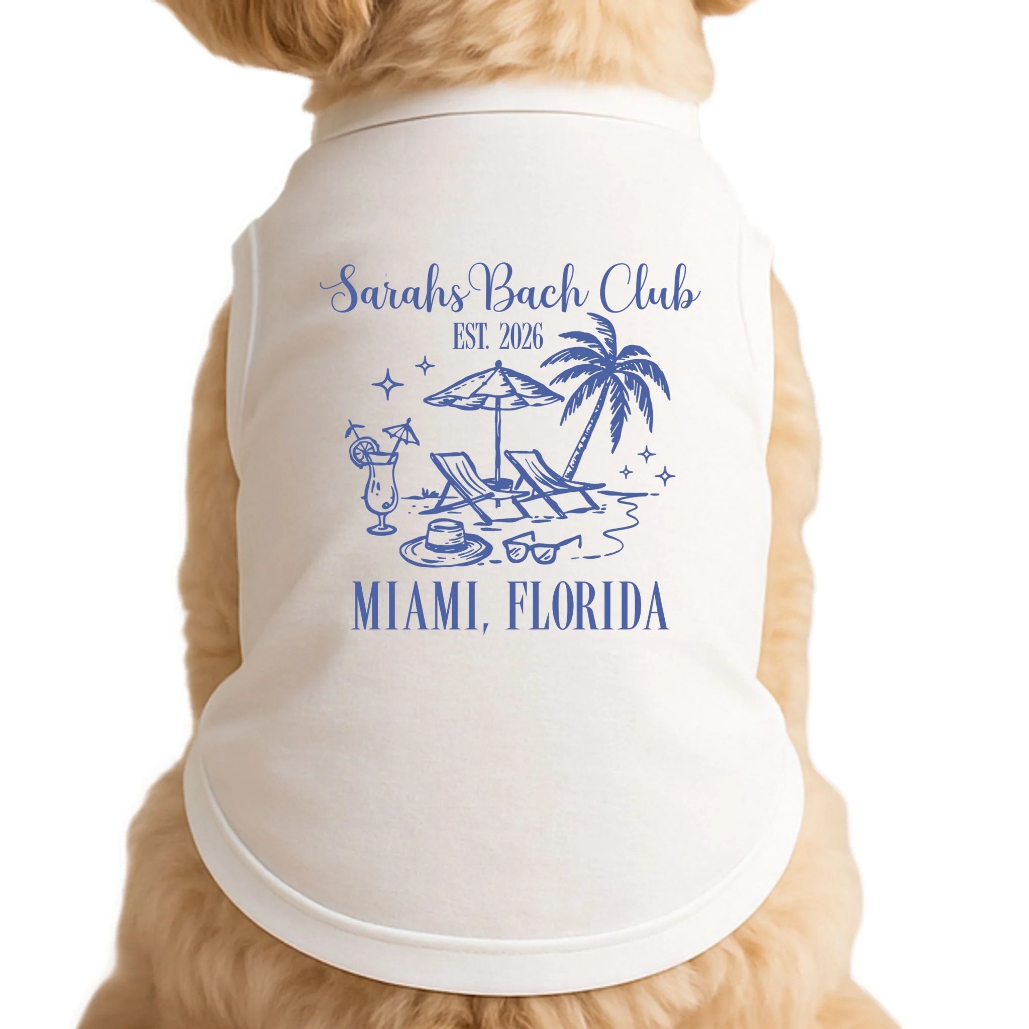 Custom Name Bach Club Personalized Bachelorette Doggie Tank - Front