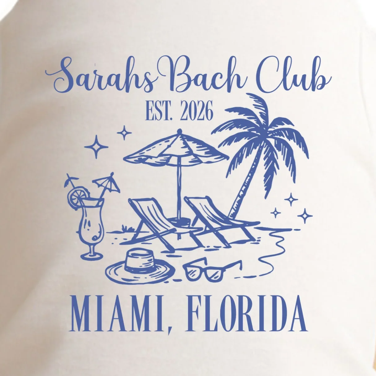 Custom Name Bach Club Personalized Bachelorette Doggie Tank - Front - Close-up