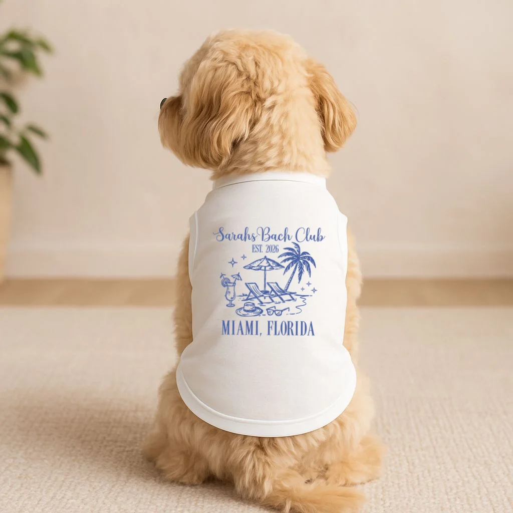 Custom Name Bach Club Personalized Bachelorette Doggie Tank - Front 1