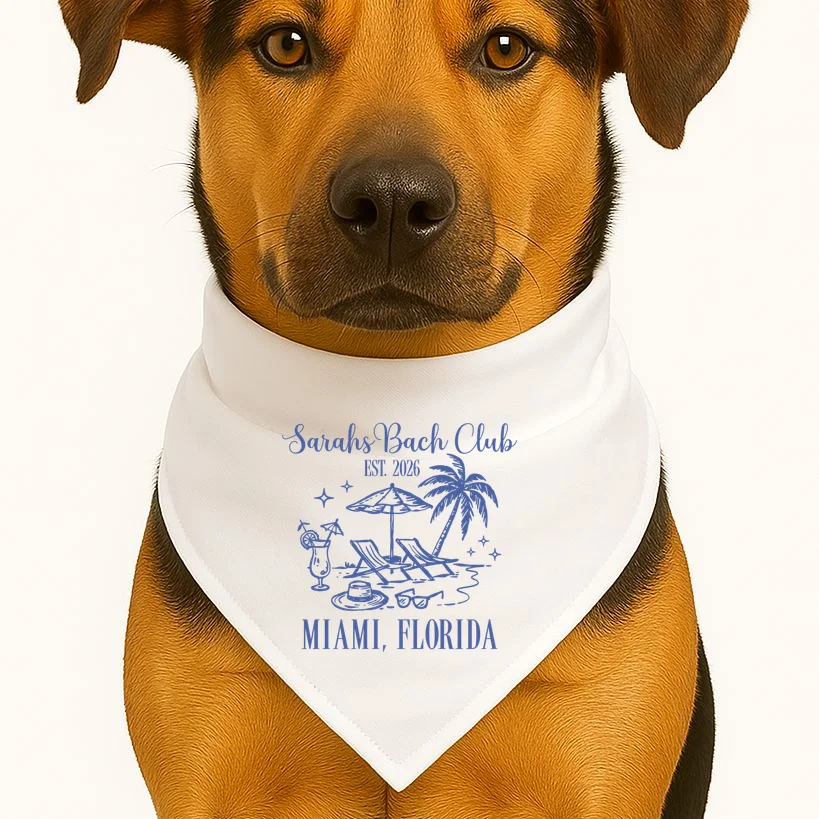 Custom Name Bach Club Personalized Bachelorette Dog Bandana - Front 1
