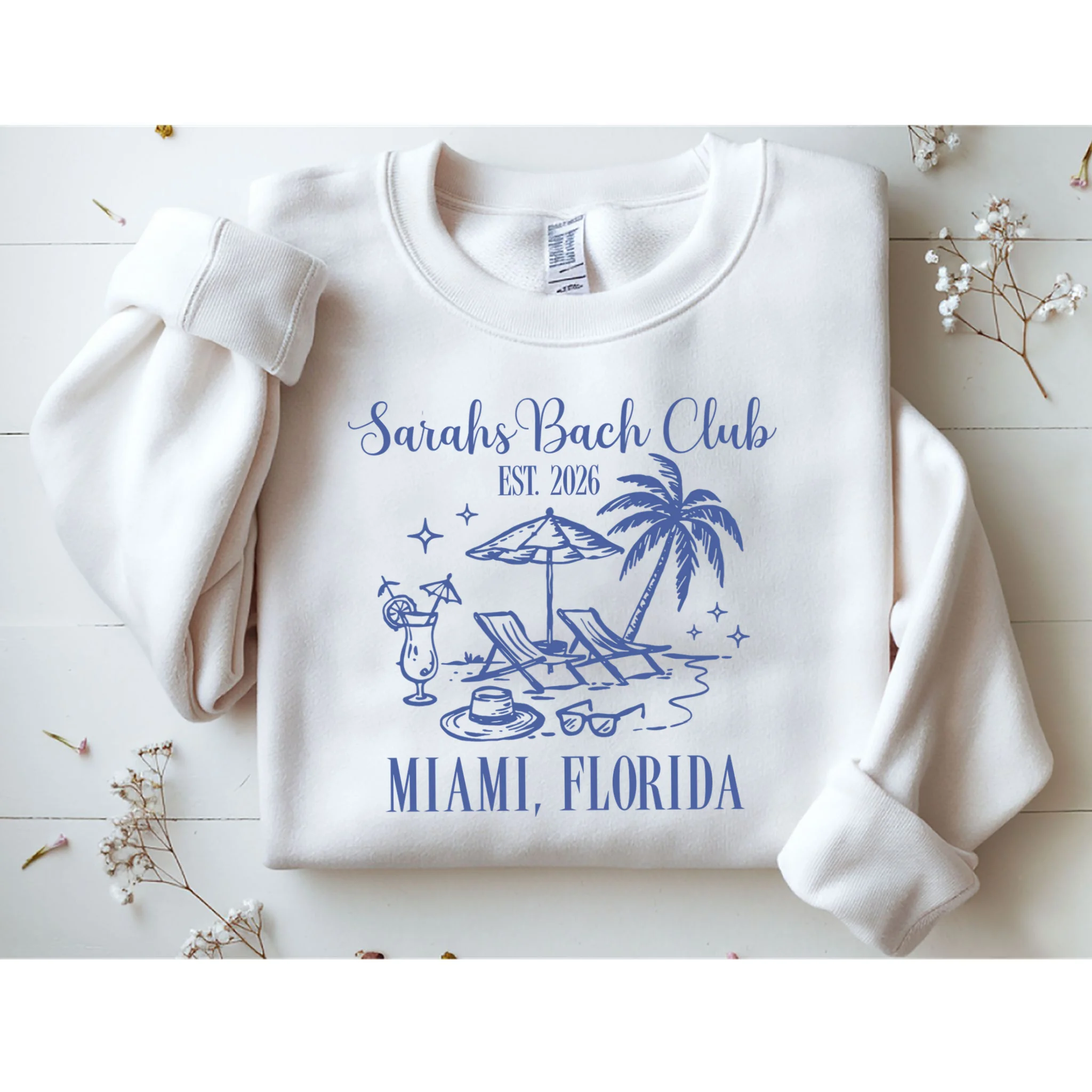 Custom Name Bach Club Personalized Bachelorette Men's Sweatshirt - Front 1