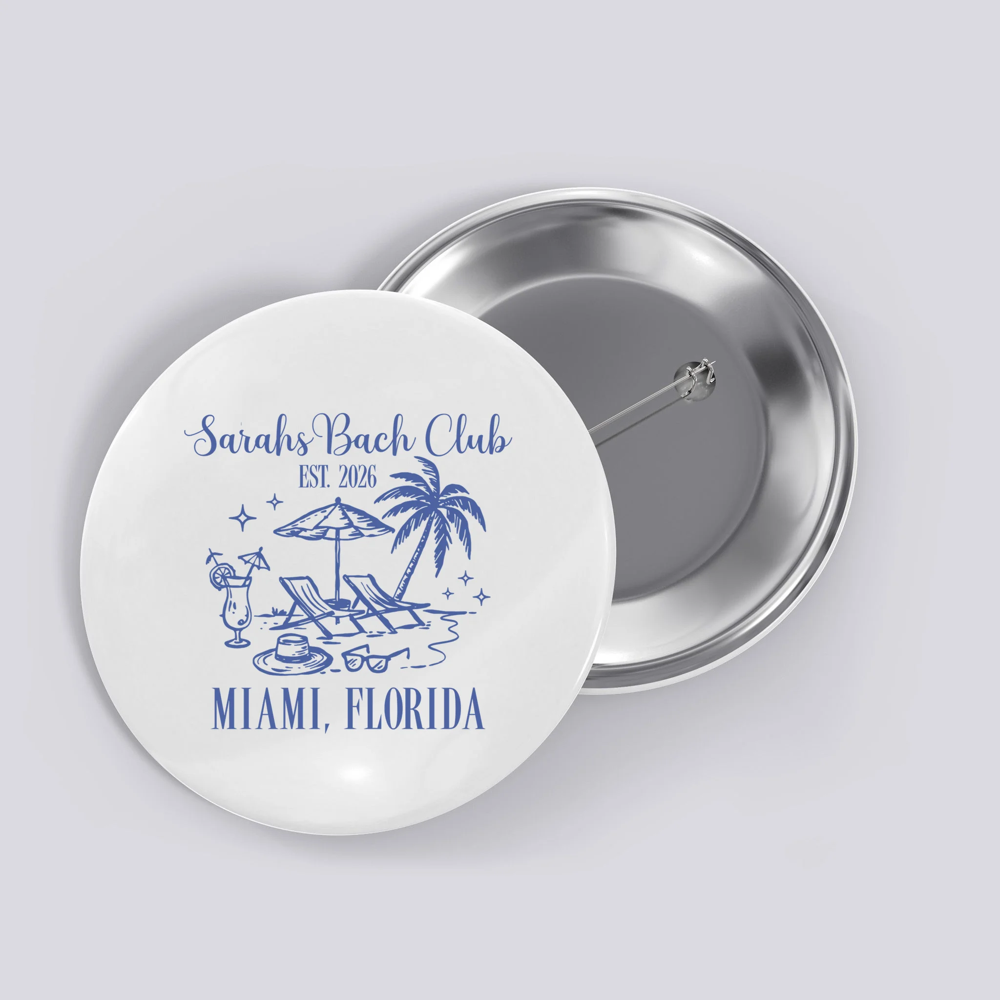 Custom Name Bach Club Personalized Bachelorette Button - Front
