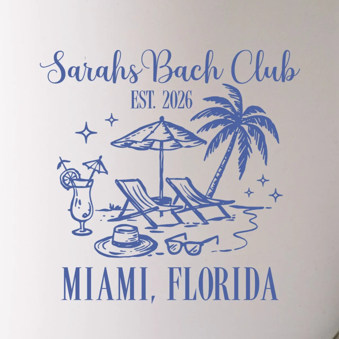 Custom Name Bach Club Personalized Bachelorette Mug - Front - Close-up