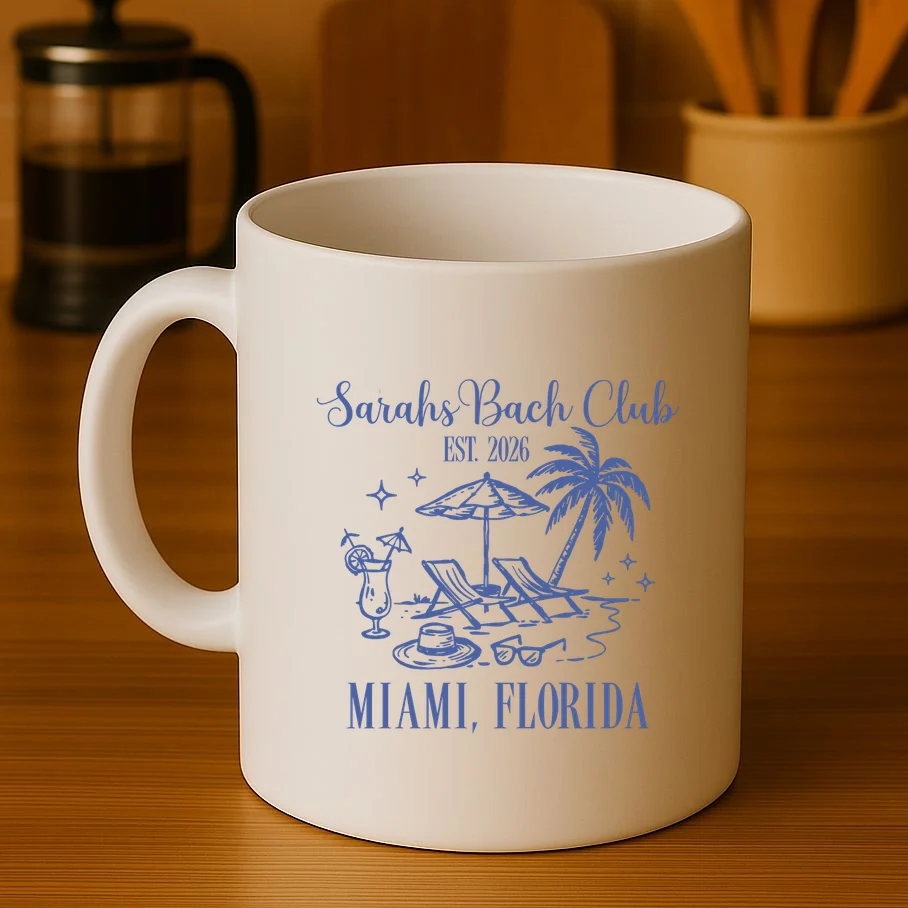 Custom Name Bach Club Personalized Bachelorette Mug - Front 3