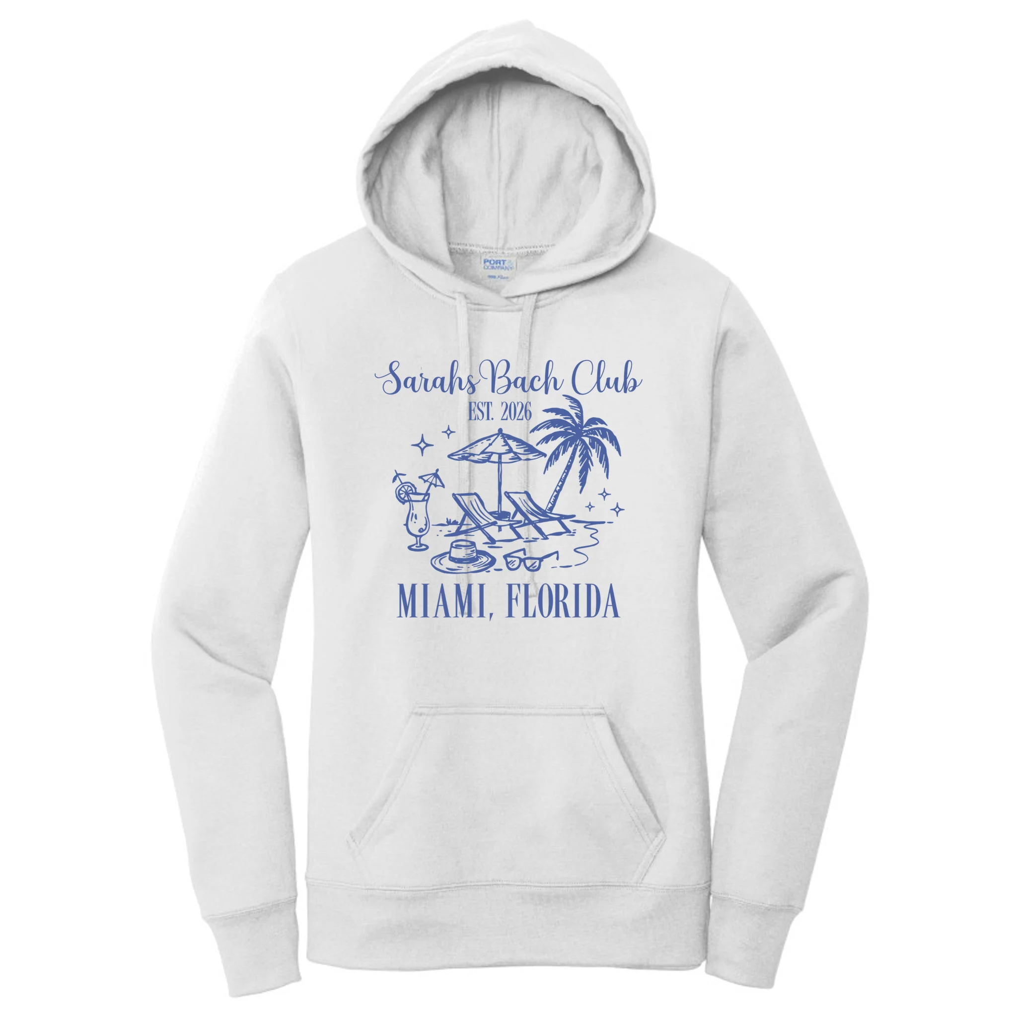 Custom Name Bach Club Personalized Bachelorette Women's Pullover Hoodie - Front