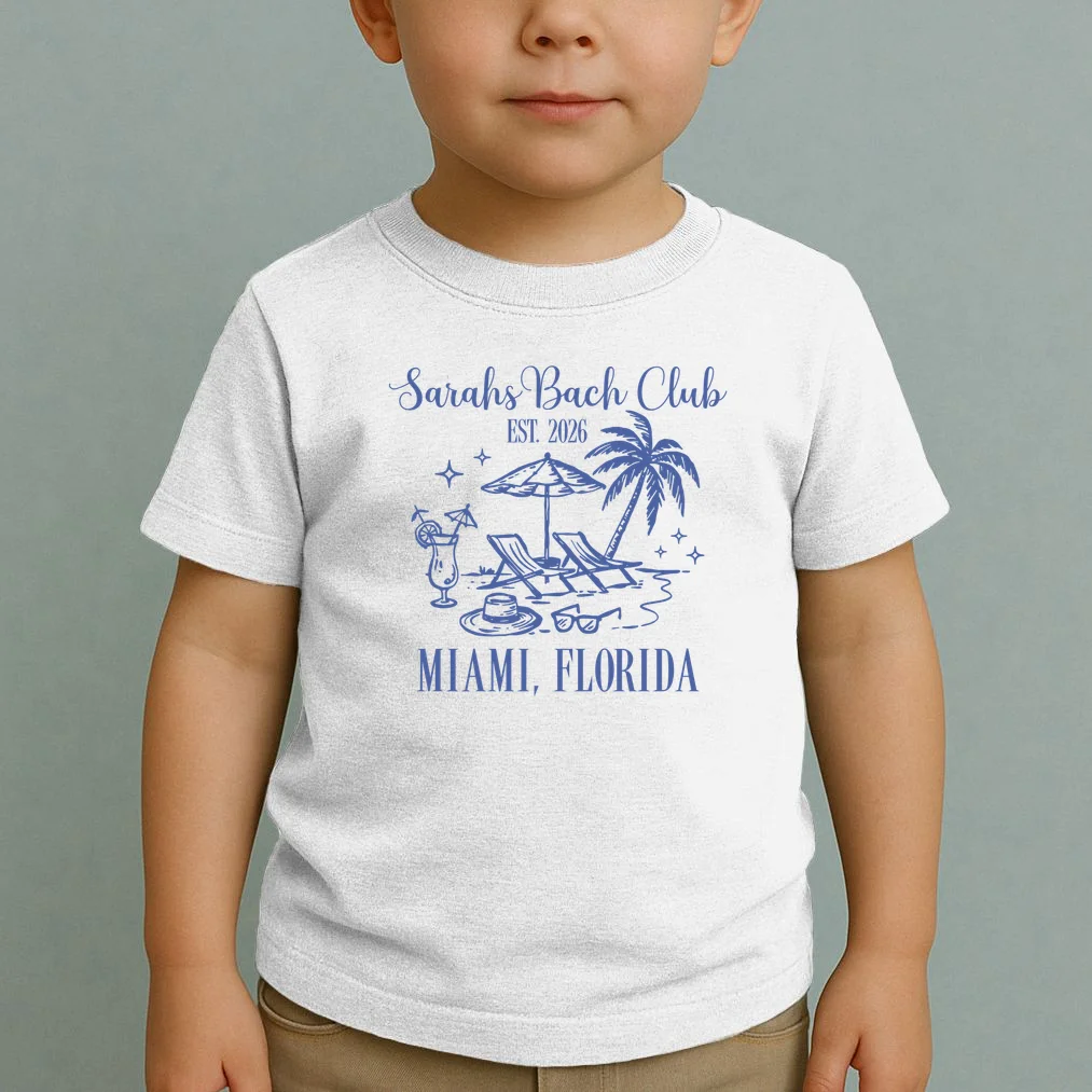 Custom Name Bach Club Personalized Bachelorette Toddler T-Shirt - Front 1