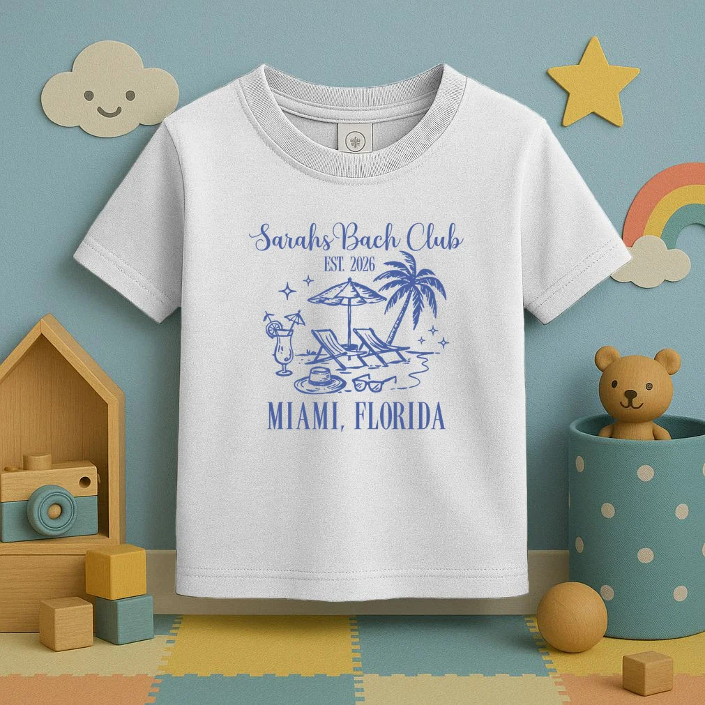 Custom Name Bach Club Personalized Bachelorette Toddler T-Shirt - Front 2