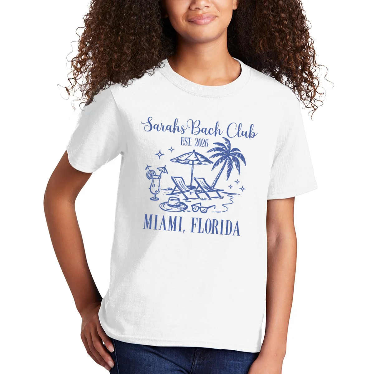 Custom Name Bach Club Personalized Bachelorette Kids T-Shirt - Front 1