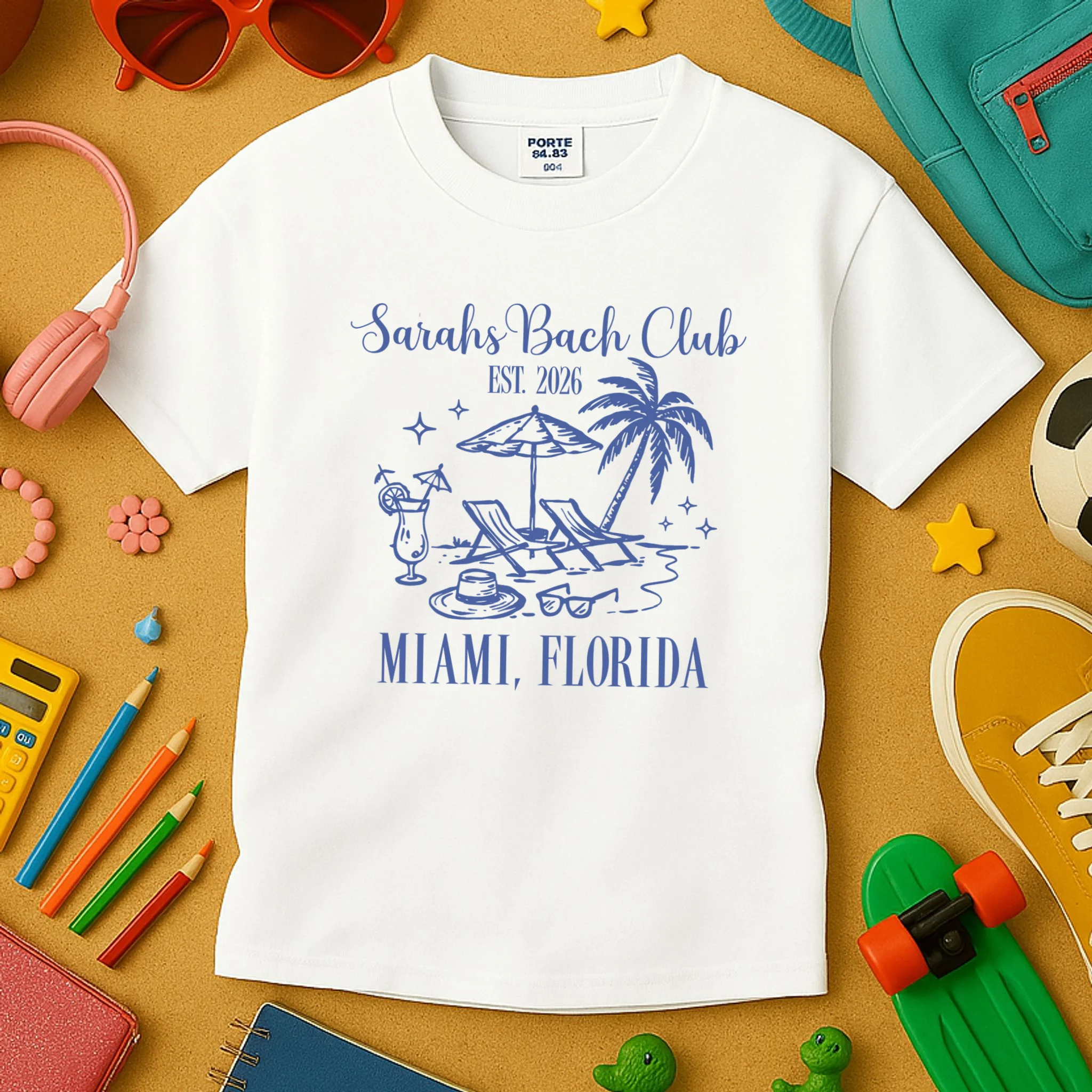 Custom Name Bach Club Personalized Bachelorette Kids T-Shirt - Front 2