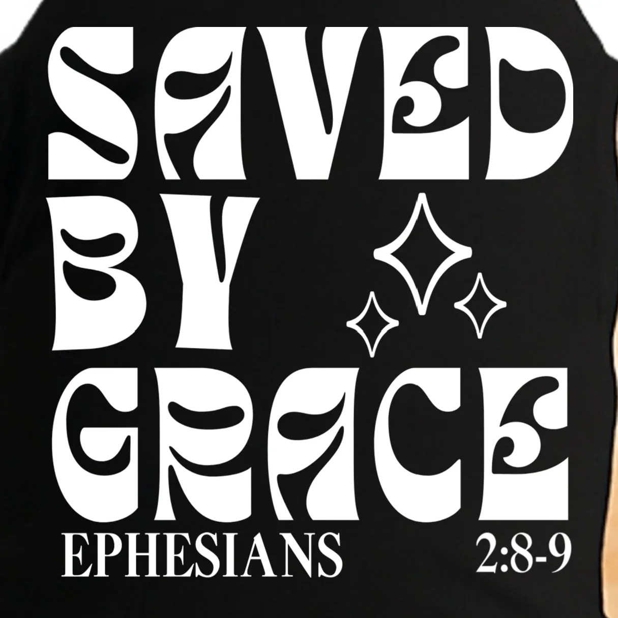 Saved By Grace Cute Custom Verses Bible Book Chapter Verses Doggie Tank - Front - Close-up