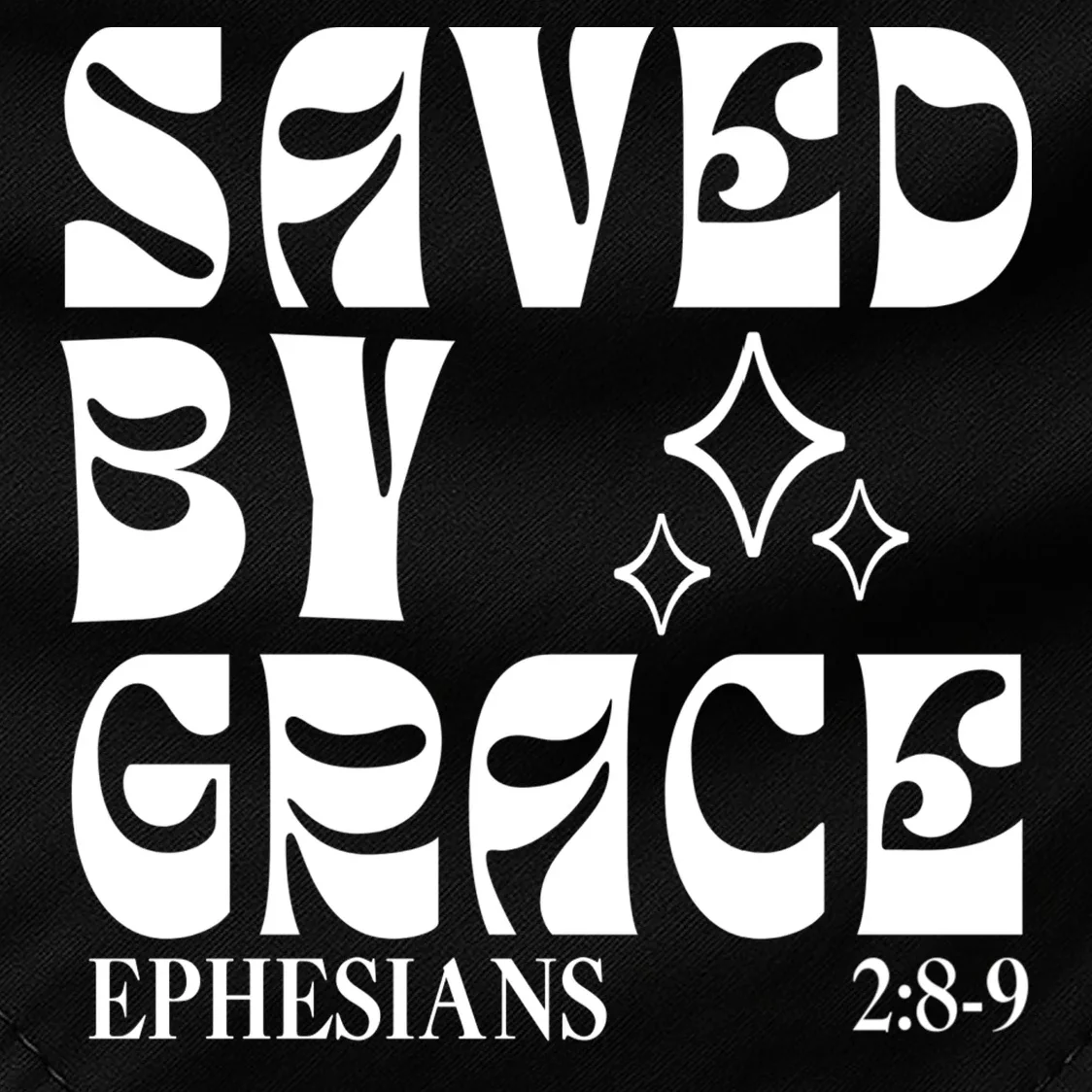 Saved By Grace Cute Custom Verses Bible Book Chapter Verses Dog Bandana - Front - Close-up