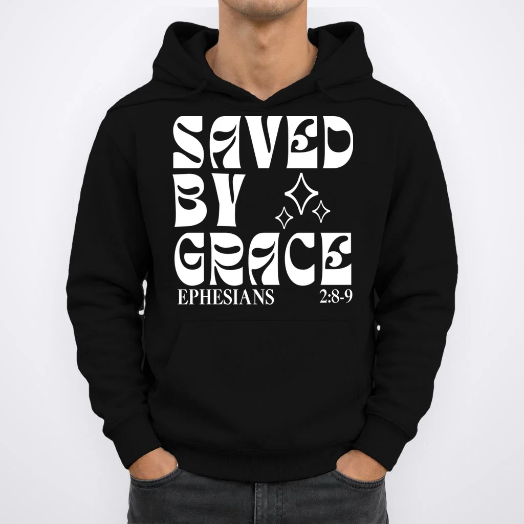 Saved By Grace Cute Custom Verses Bible Book Chapter Verses Hoodie - Front 1