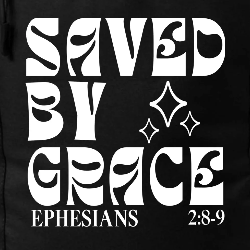 Saved By Grace Cute Custom Verses Bible Book Chapter Verses Backpack - Front - Close-up