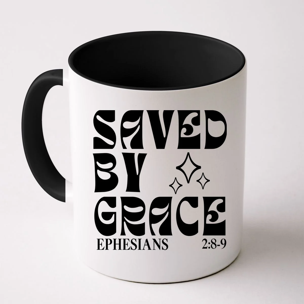 Saved By Grace Cute Custom Verses Bible Book Chapter Verses Mug - Front