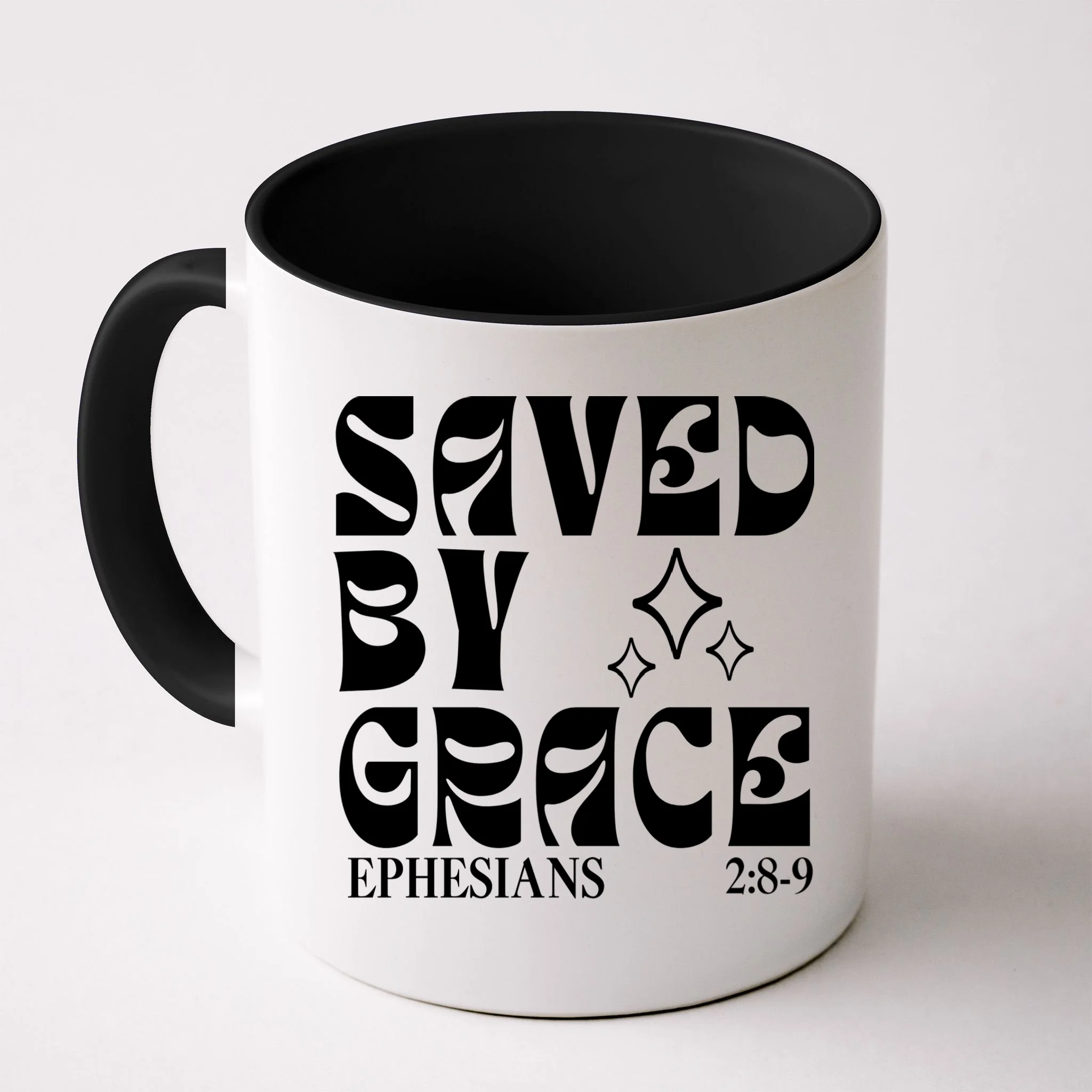 Saved By Grace Cute Custom Verses Bible Book Chapter Verses Mug - Front