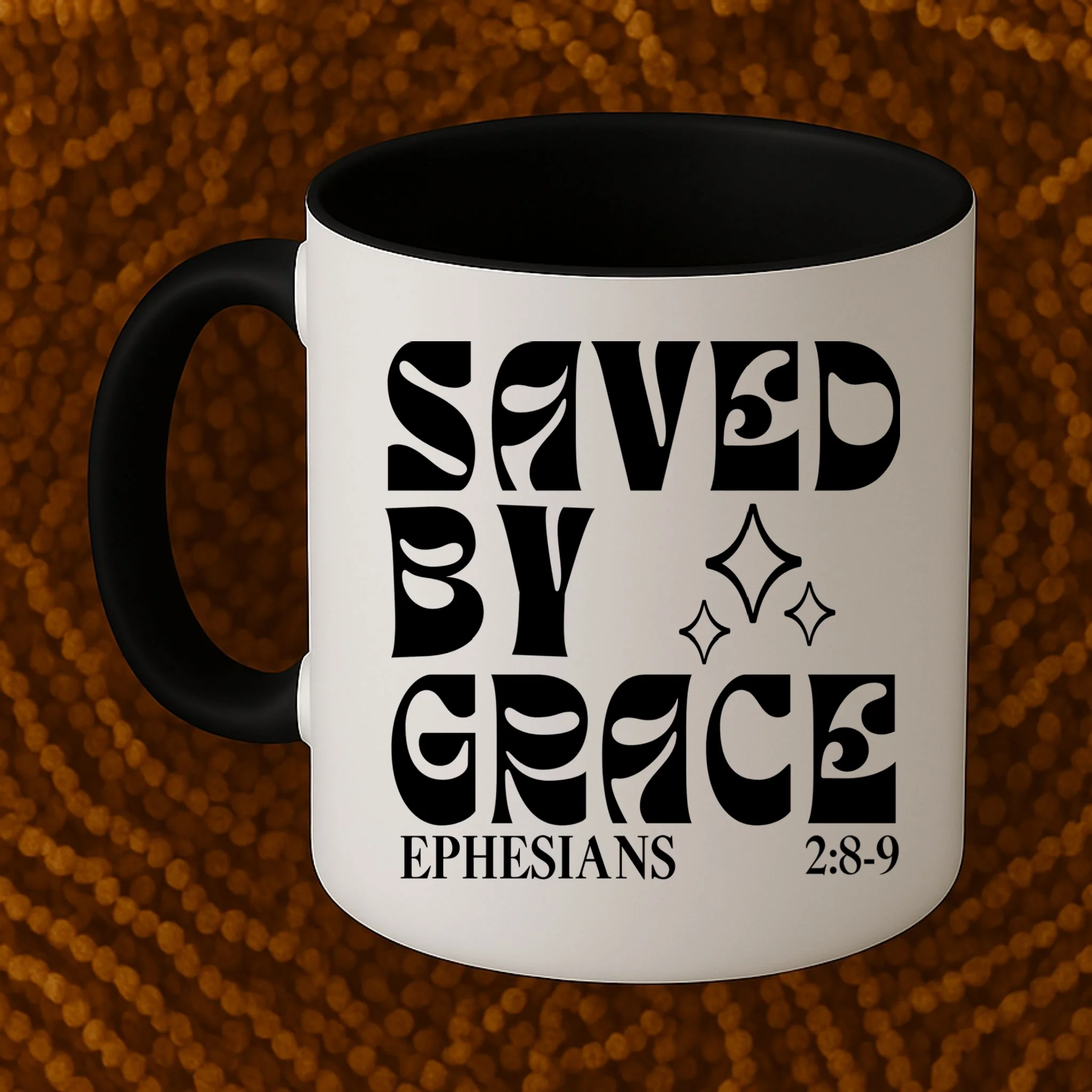 Saved By Grace Cute Custom Verses Bible Book Chapter Verses Mug - Front 1