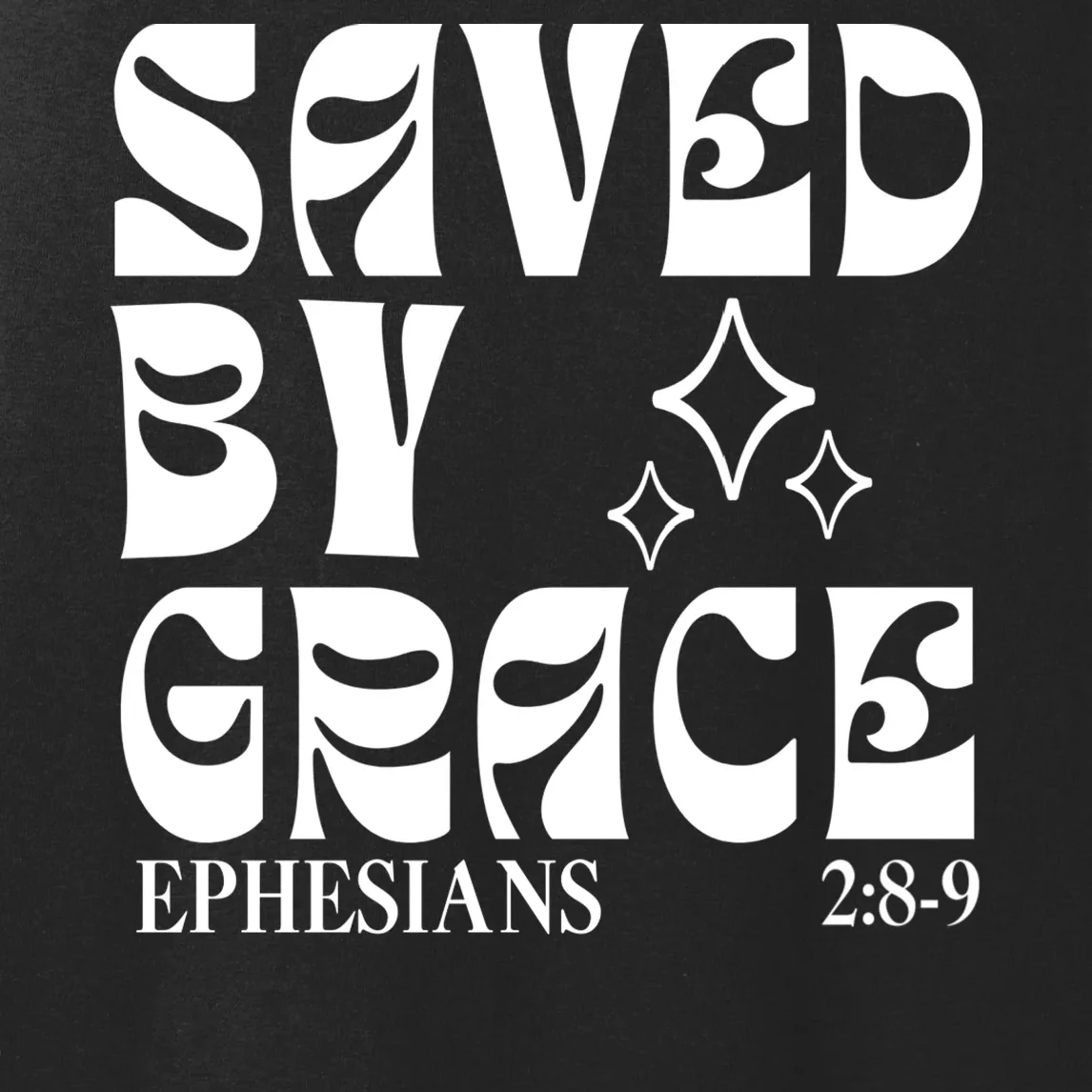Saved By Grace Cute Custom Verses Bible Book Chapter Verses Women's Tank Top - Front - Close-up