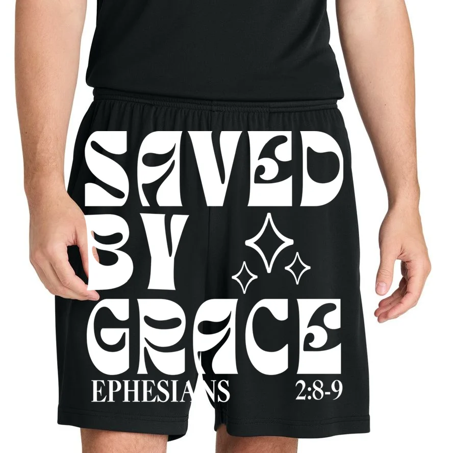 Saved By Grace Cute Custom Verses Bible Book Chapter Verses Men's Shorts - Front 1