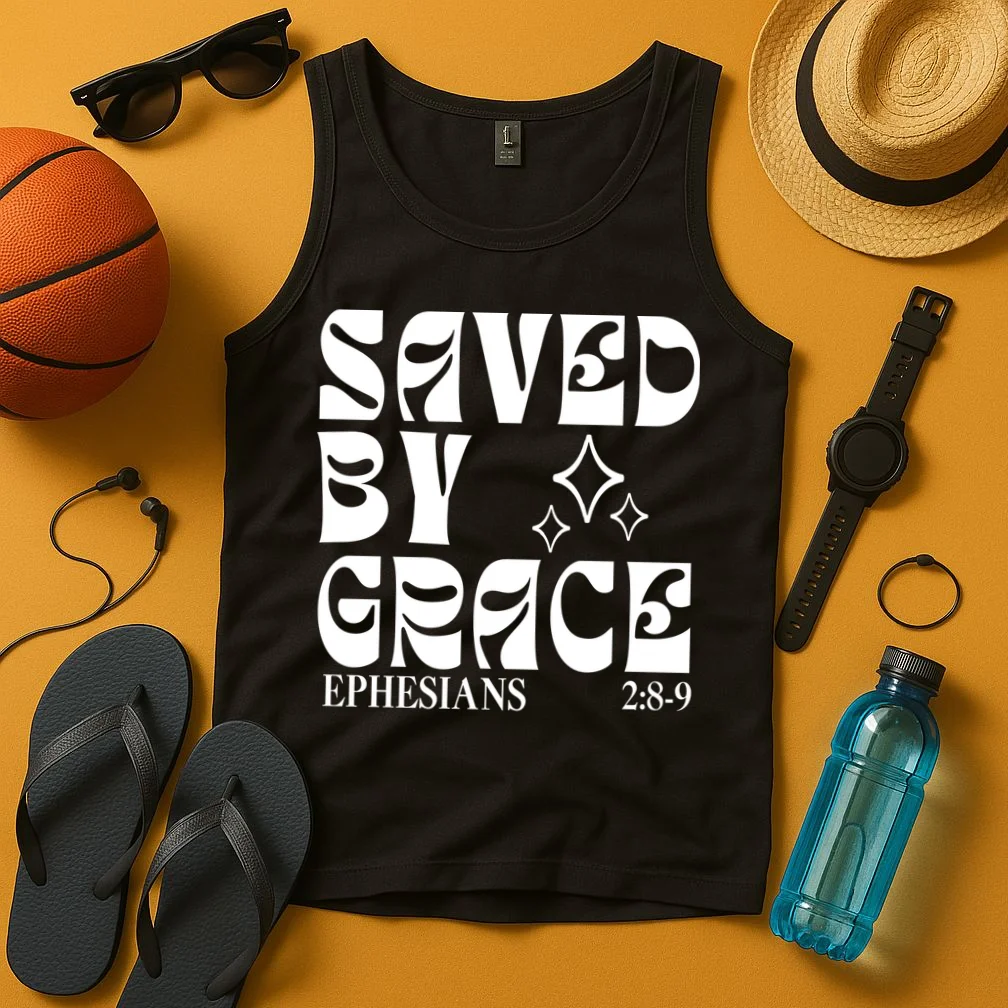 Saved By Grace Cute Custom Verses Bible Book Chapter Verses Tank Top - Front 3