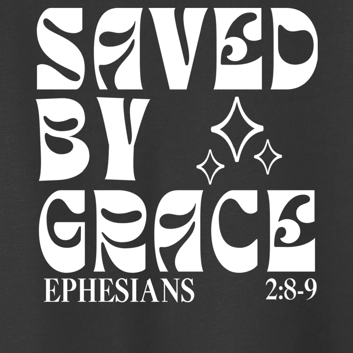 Saved By Grace Cute Custom Verses Bible Book Chapter Verses Toddler T-Shirt - Front - Close-up