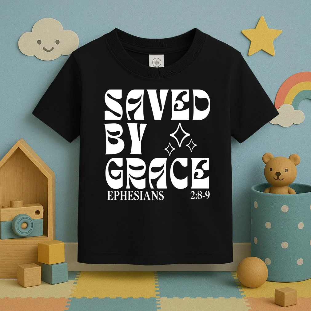 Saved By Grace Cute Custom Verses Bible Book Chapter Verses Toddler T-Shirt - Front 2