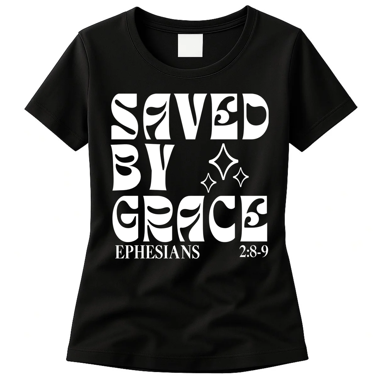 Saved By Grace Cute Custom Verses Bible Book Chapter Verses Women's T-Shirt - Front