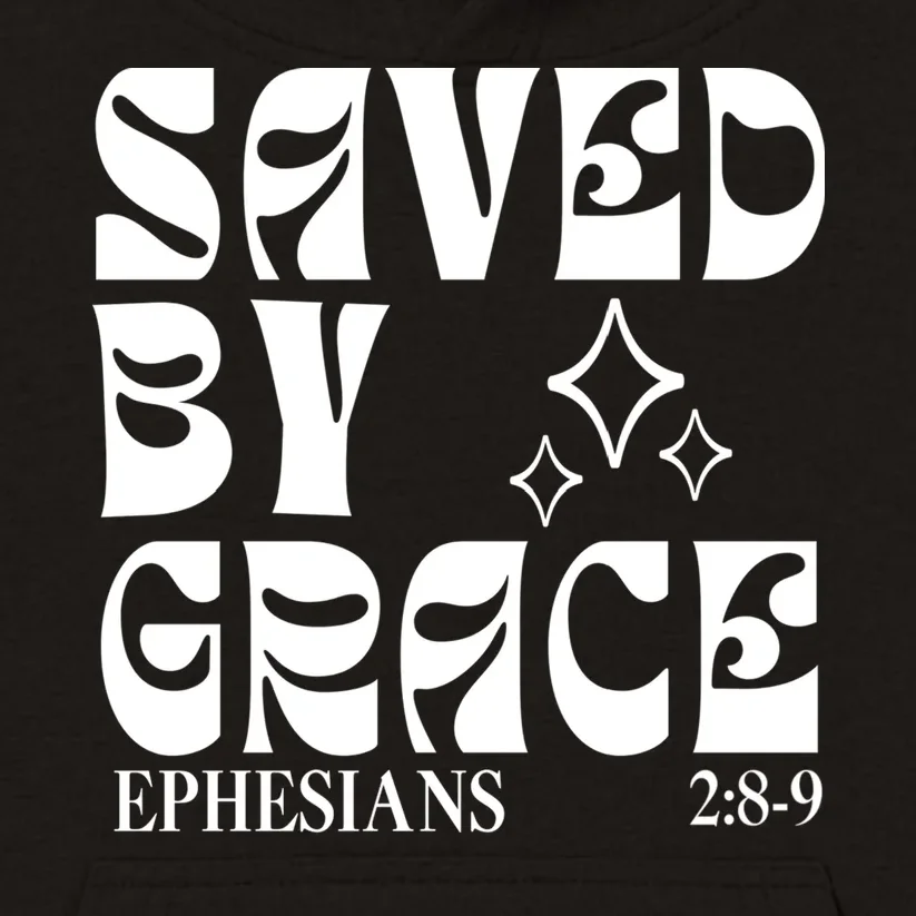 Saved By Grace Cute Custom Verses Bible Book Chapter Verses Kids Hoodie - Front - Close-up