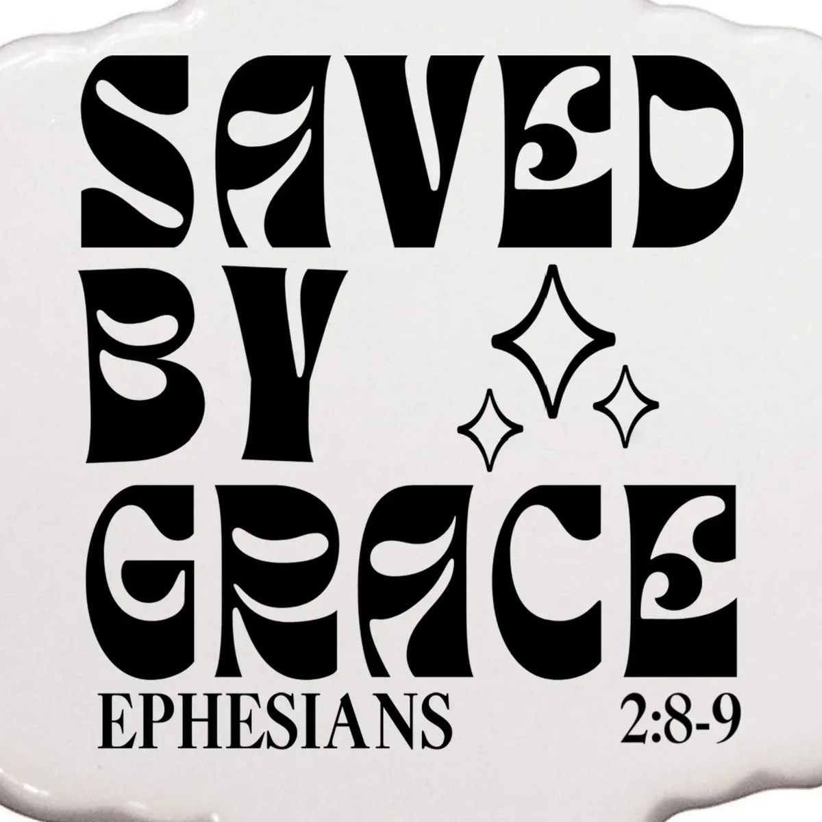 Saved By Grace Cute Custom Verses Bible Book Chapter Verses Ornament - Front - Close-up