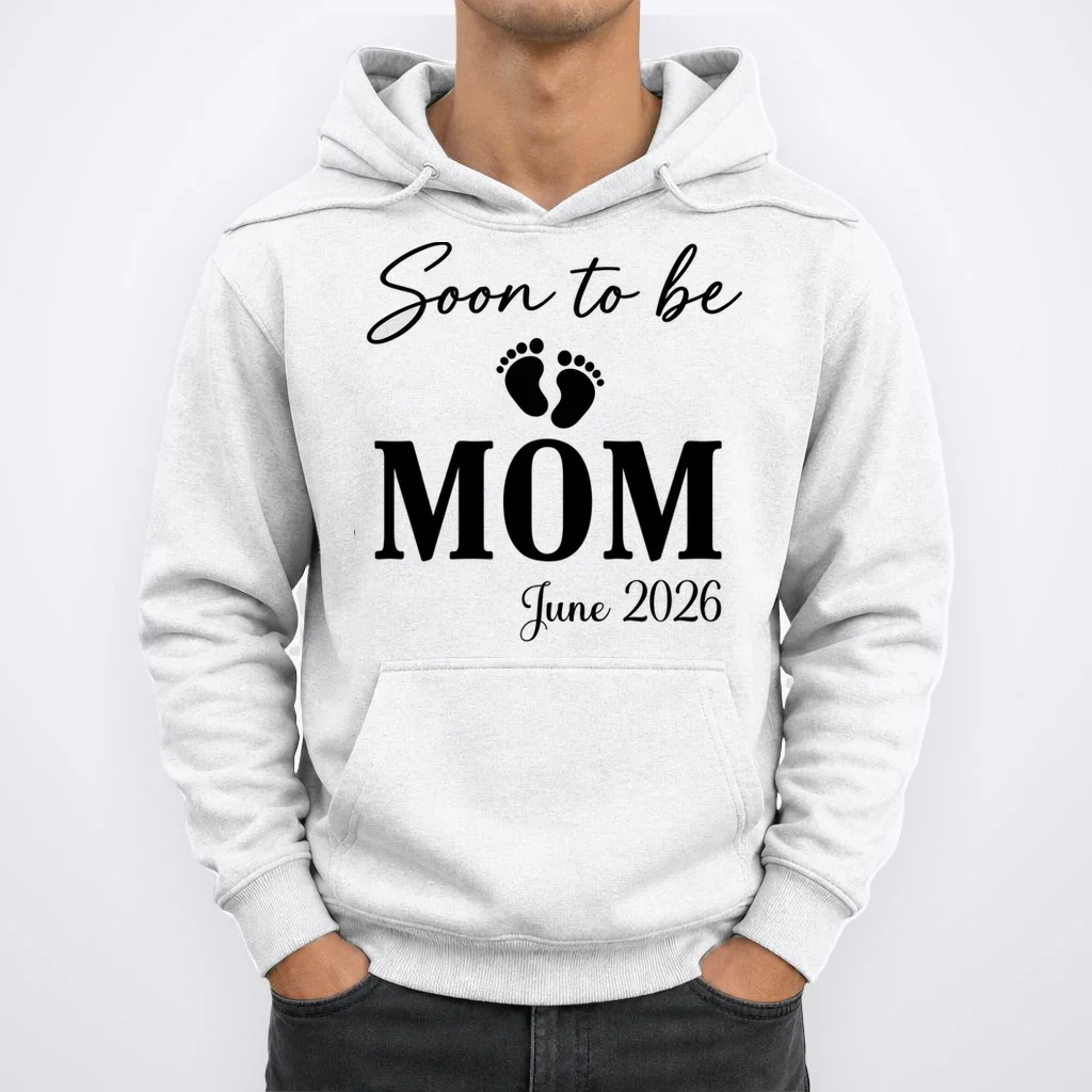 Soon to Be Mom & Dad Personalized Pregnancy Announcement Gift - Custom Baby Announcement Design Men's Hoodie - Front 1