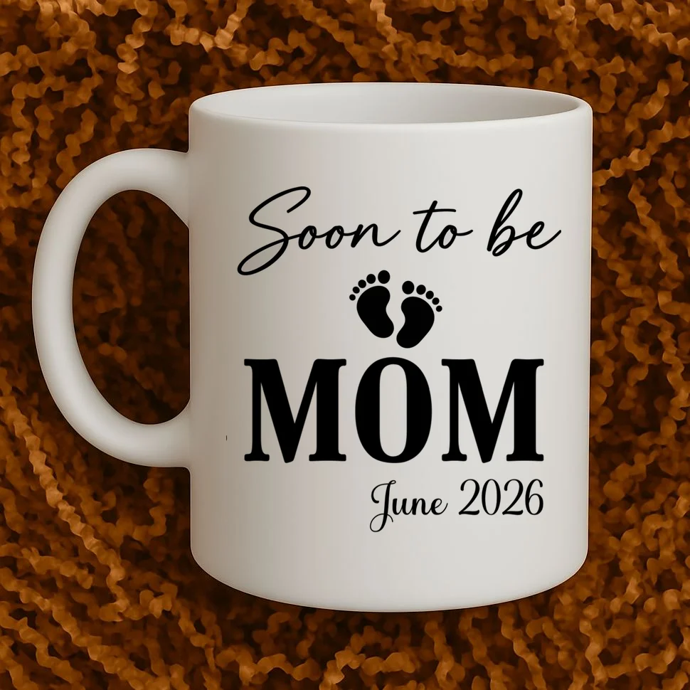 Soon to Be Mom & Dad Personalized Pregnancy Announcement Gift - Custom Baby Announcement Design Mug - Front 1