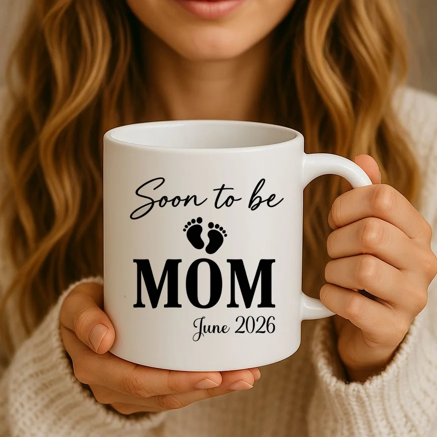 Soon to Be Mom & Dad Personalized Pregnancy Announcement Gift - Custom Baby Announcement Design Mug - Front 2
