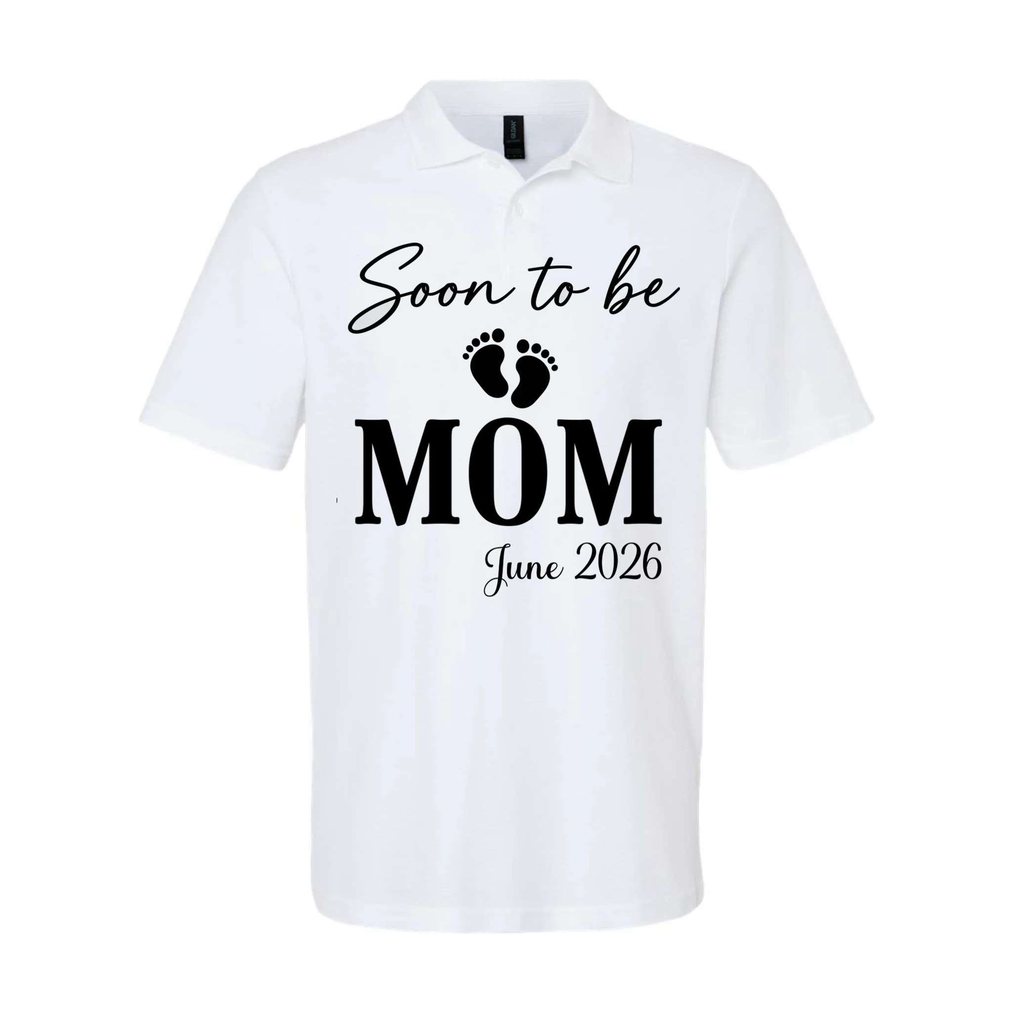 Soon to Be Mom & Dad Personalized Pregnancy Announcement Gift - Custom Baby Announcement Design Men's Polo Front