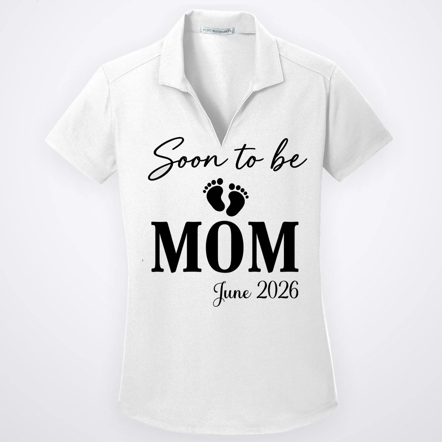 Soon to Be Mom & Dad Personalized Pregnancy Announcement Gift - Custom Baby Announcement Design Women's Polo Front