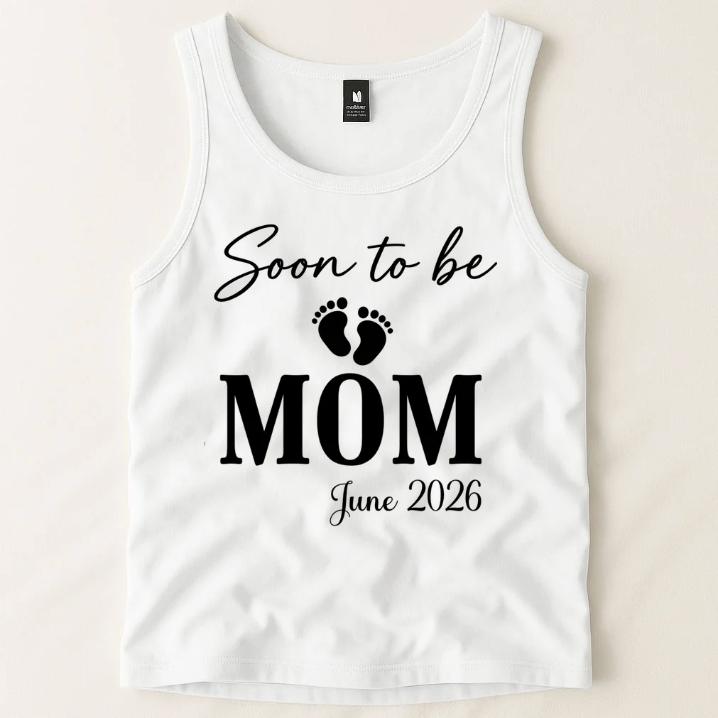 Soon to Be Mom & Dad Personalized Pregnancy Announcement Gift - Custom Baby Announcement Design Men's Tank Top - Front 1