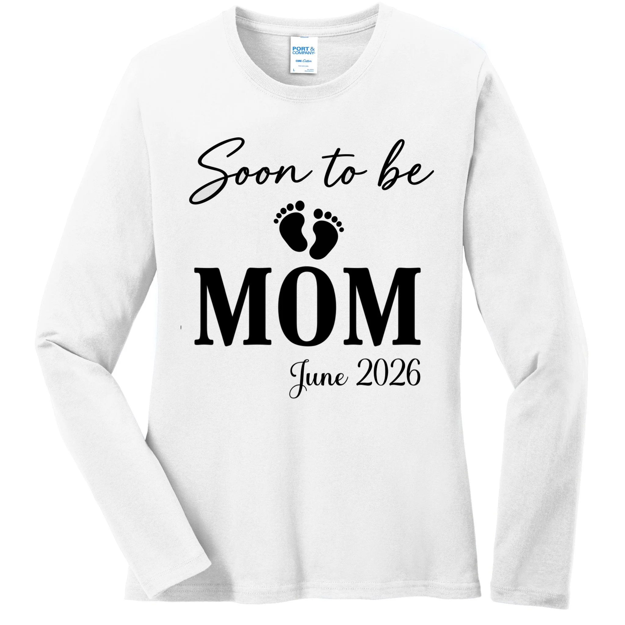 Soon to Be Mom & Dad Personalized Pregnancy Announcement Gift - Custom Baby Announcement Design Women's Long Sleeve Shirt Front