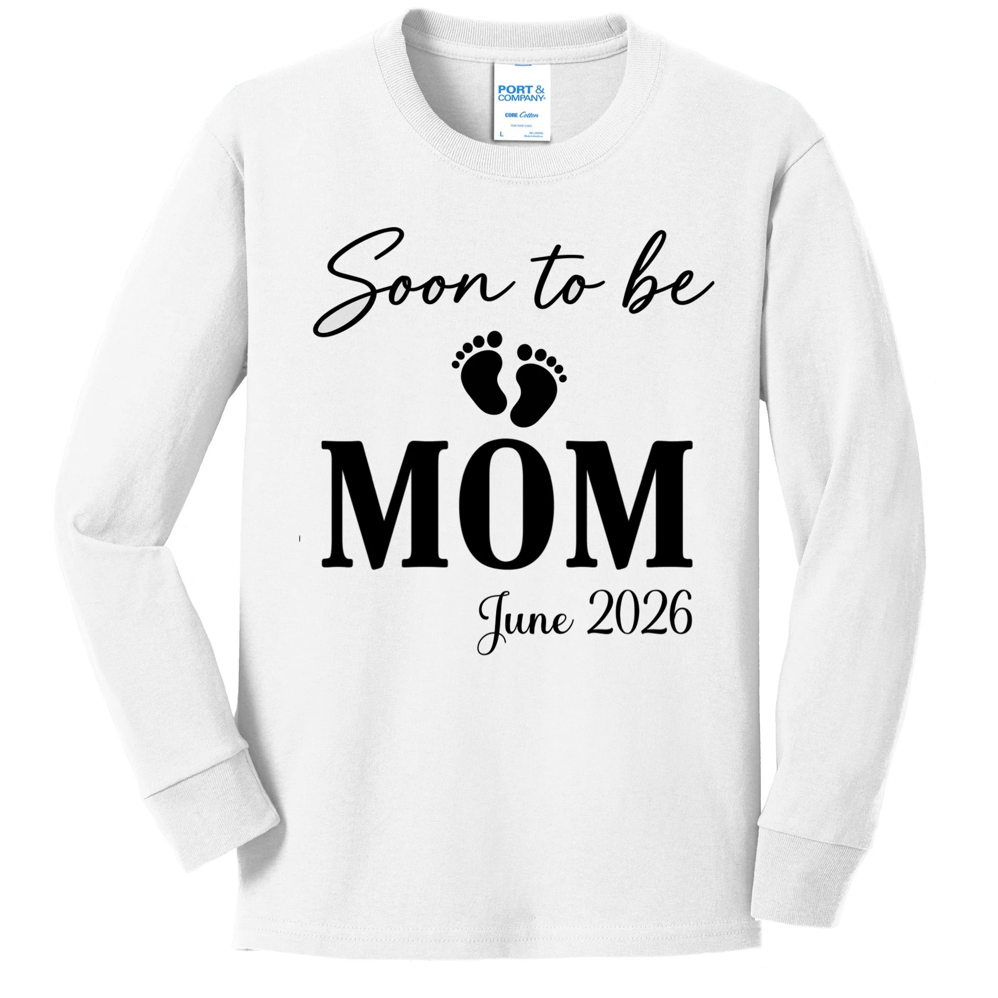 Soon to Be Mom & Dad Personalized Pregnancy Announcement Gift - Custom Baby Announcement Design Kids Long Sleeve Shirt Front
