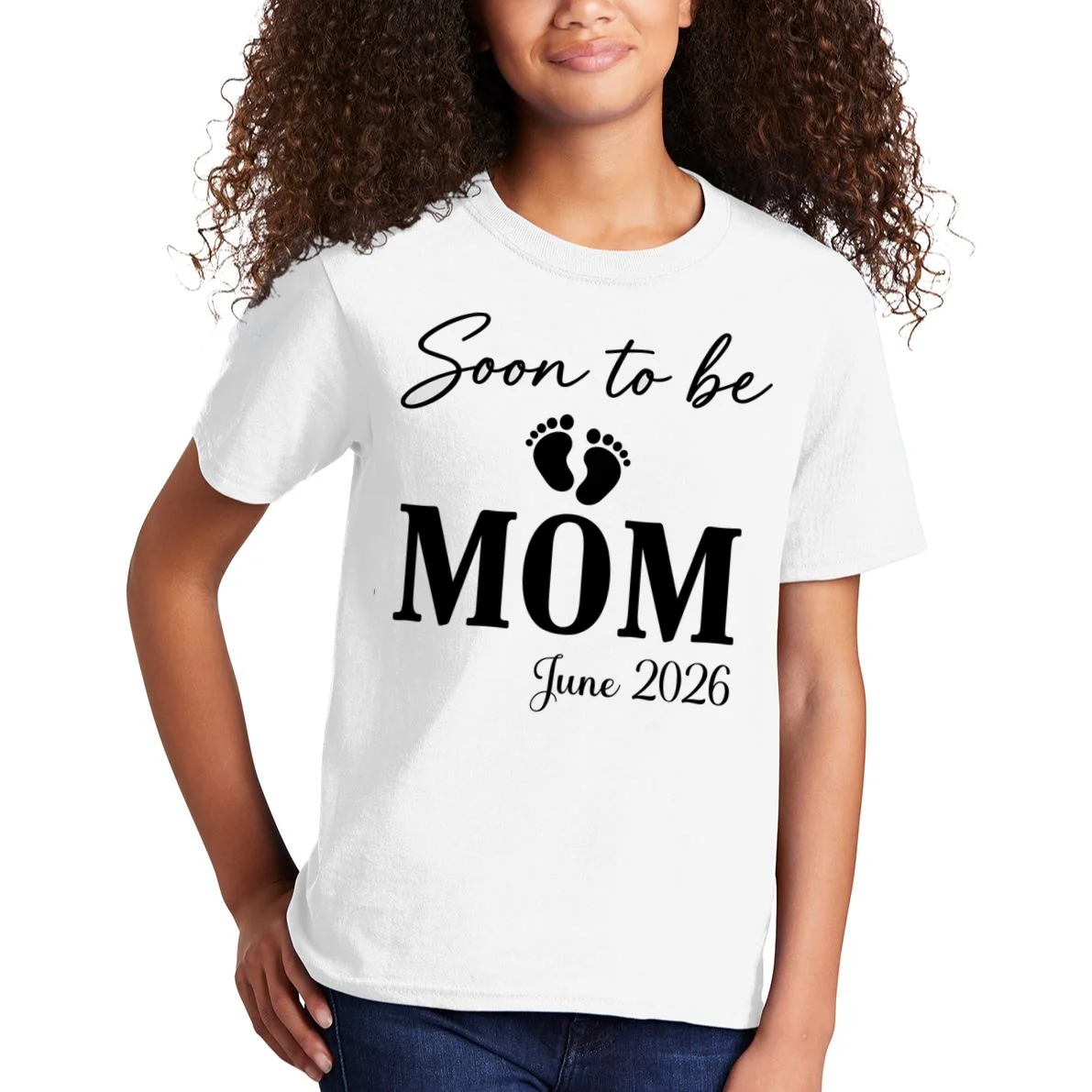 Soon to Be Mom & Dad Personalized Pregnancy Announcement Gift - Custom Baby Announcement Design Kids T-Shirt - Front 1