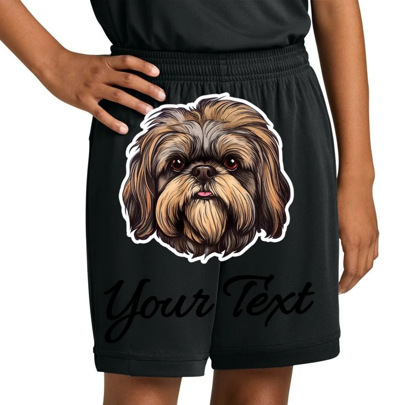 Shih Tzu Dog Custom Personalized Name Text Kids Shorts - Front 1