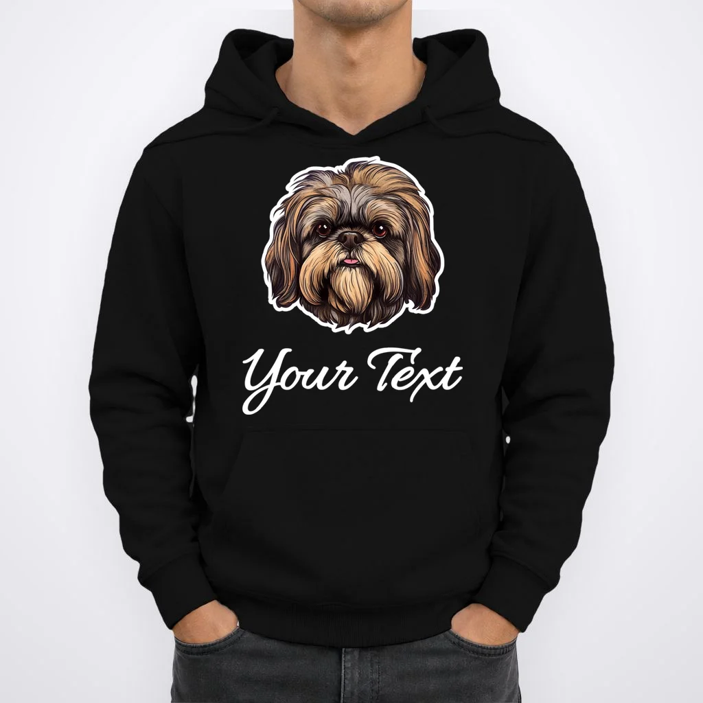 Shih Tzu Dog Custom Personalized Name Text Hoodie - Front 1